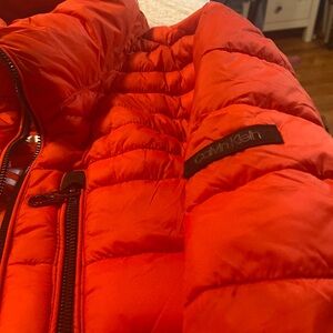 Calvin Klein water resistant orange puffer jacket great condition